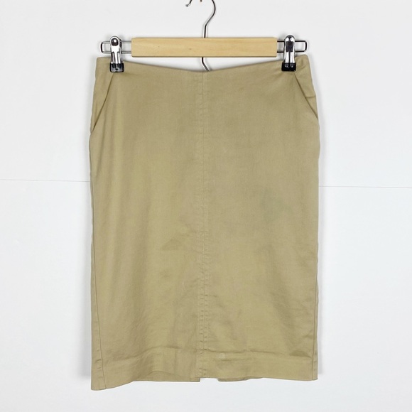 Bebe Pencil Skirt Size 0 Tan Pockets Stretch - Picture 6 of 6